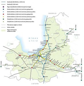 Esošais un plānotais dzelzceļa tīkls Rīgas metropoles ietekmes areālā. Autori: Grupa 93